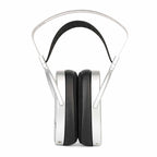 HIFIMAN HE1000 UNVEILED Open-Back Planar Magnetic Headphones front view with black ear pads and silver frame on white background