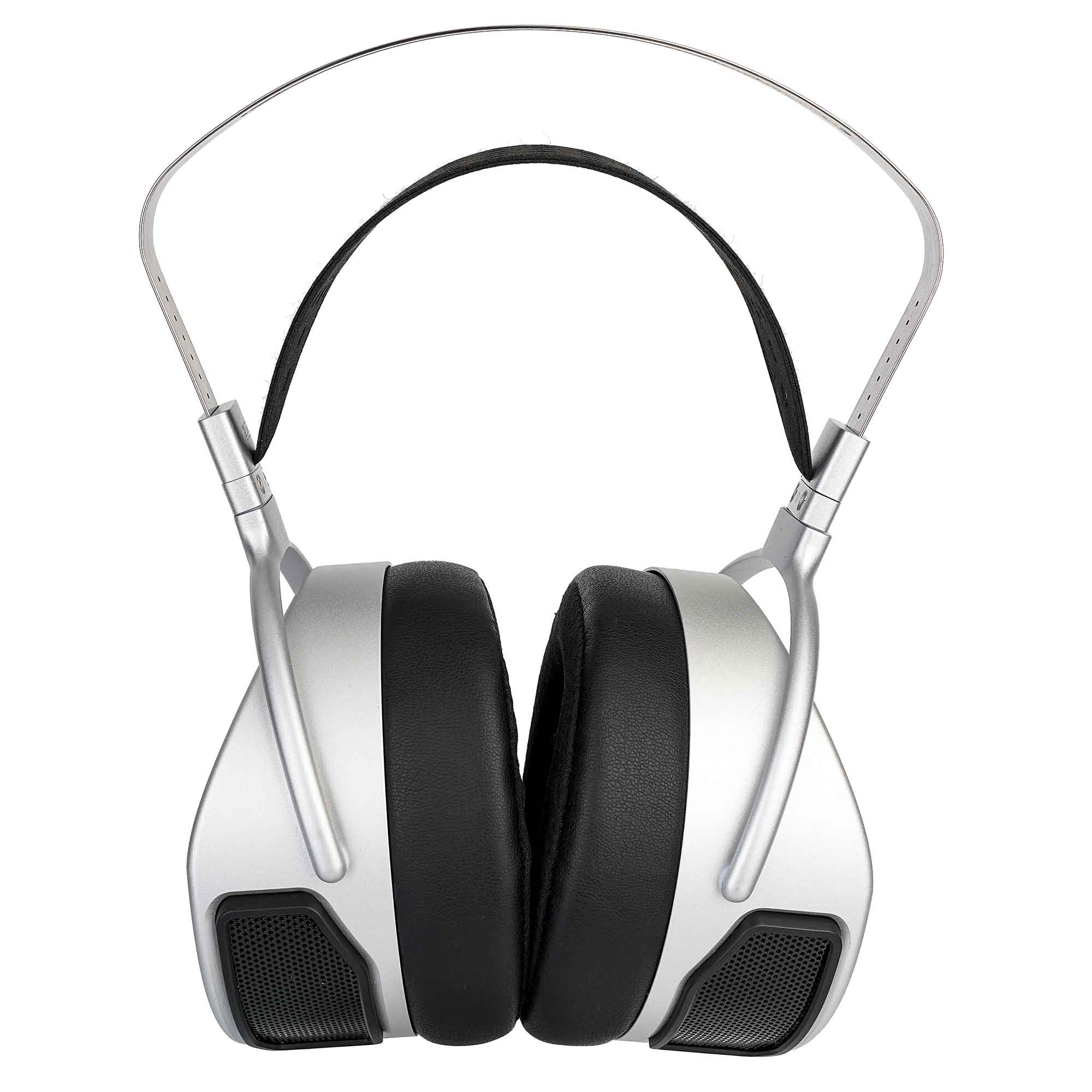 Front view of silver and black HIFIMAN ISVARNA Closed-Back Headphones with padded ear cups and adjustable headband