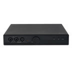 Front view of the HIFIMAN GOLDENWAVE Prelude Balanced Headphone Amplifier with multiple headphone jacks and control dial