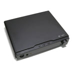 Top angle of the black HIFIMAN GOLDENWAVE Serenade DAC and Headphone Amplifier with buttons and headphone jacks visible