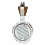 Side view close-up of HIFIMAN Susvara Unveiled Open-Back Planar Magnetic Headphones showing metal headband and ear cup detail