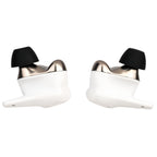 Pair of HIFIMAN Svanar Wireless Jr. In-Ear Monitor earbuds in white and silver with black ear tips on white background