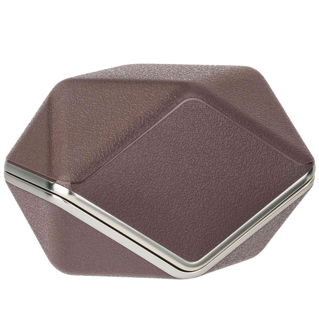 Compact brown textured carrying case for the HIFIMAN Svanar Wireless LE In-Ear Monitor with silver trim design