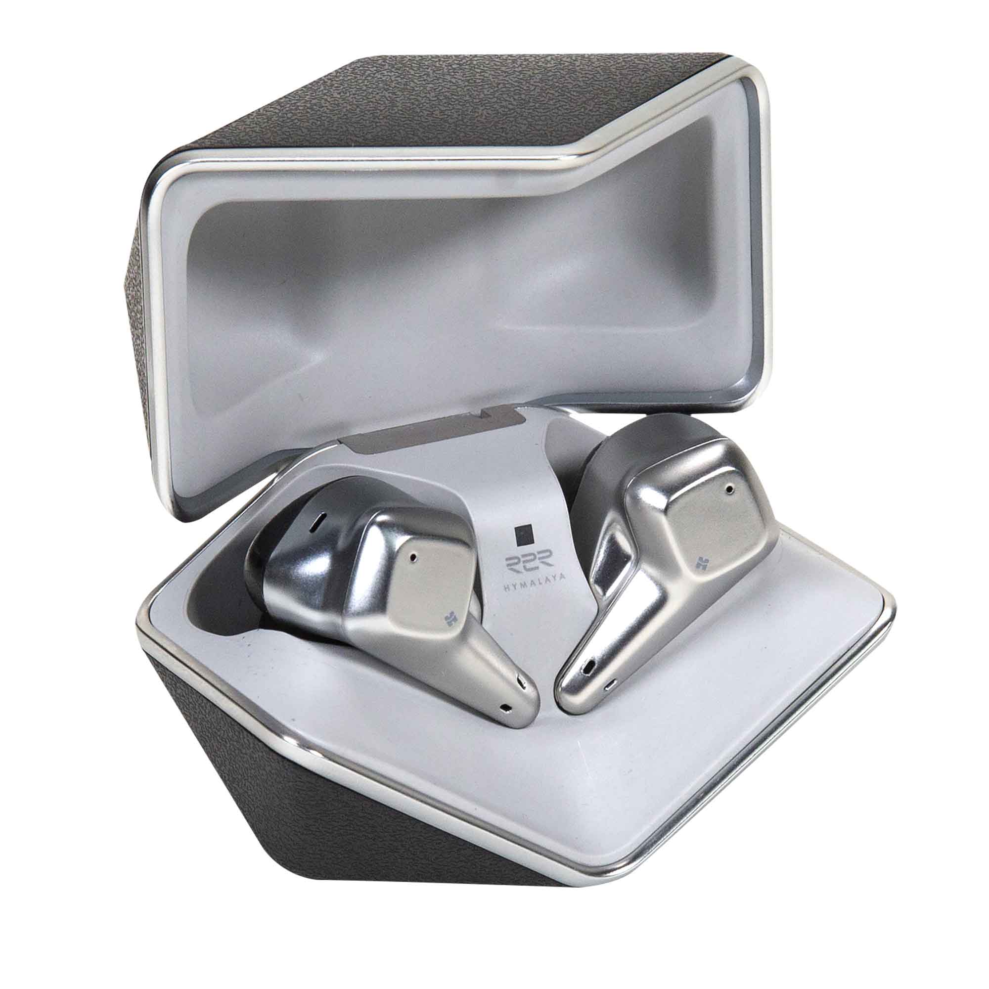 HIFIMAN Svanar True Wireless Stereo (TWS) In-Ear Monitor earbuds in open charging case on white background