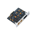 iBasso AMP17 Module for DX340 with Class AB amplifier circuitry and dual 4.4mm TRRRS headphone and line outputs on white background