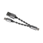 IBasso CB19 USB-C Cable + Y Adapter with twisted braided design and USB-C to C and USB-A connectors on white background