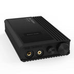iBasso D16 Taipan Portable DAC/Amp with volume knob and headphone outputs on black aluminum casing
