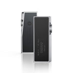 Front and rear view of iBasso DC07PRO USB DAC/Amp with volume knob and digital display on white background