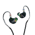 iBasso Epitome Flagship Audiophile In-Ear Monitor with black and silver braided cable on white background