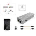 iFi Audio GO bar KENSEI Special Edition USB DAC/Amp with accessories including cables, USB adapter, case, and user guide on white background