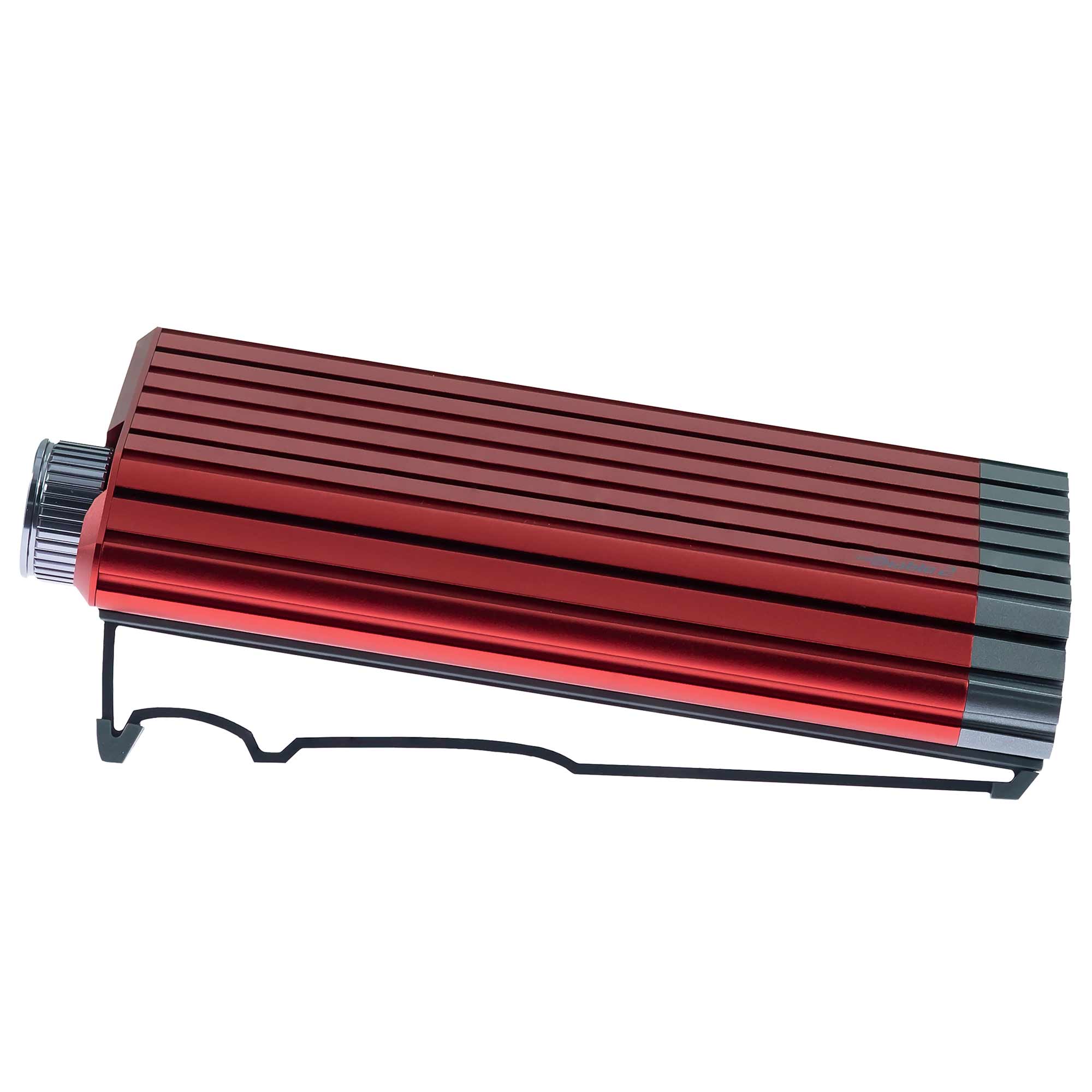 iFi Audio iDSD Diablo 2 Transportable DAC/Amp in red with black accents on a white background close-up view