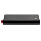 iFi Audio iDSD Diablo-X Transportable DAC/Amp side view showing sleek black chassis and red volume knob on white background