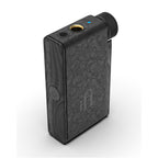 iFi Audio GO blu Air Pocket BT DAC/Amp showing textured black body with volume knob and headphone jack on white background