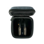 iFi Audio GO Pod Air Wearable Bluetooth DAC/Amp inside compact black zippered carrying case on white background