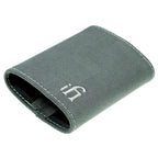 Soft grey iFi Audio Hip Case for Hip-DAC Series with contrast stitching and embroidered logo on white background