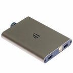 iFi Audio hip-dac3 Portable USB DAC/Amp in titanium shadow finish showing volume knob and USB ports on white background