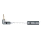 iFi Audio iEMatch+ Earphone Sensitivity Matching Device with braided cable and 3.5mm TRRS connector on white background