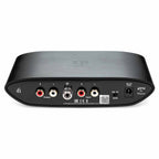 Rear view of iFi Audio ZEN Air Phono showing RCA input and output connectors and power port on white background