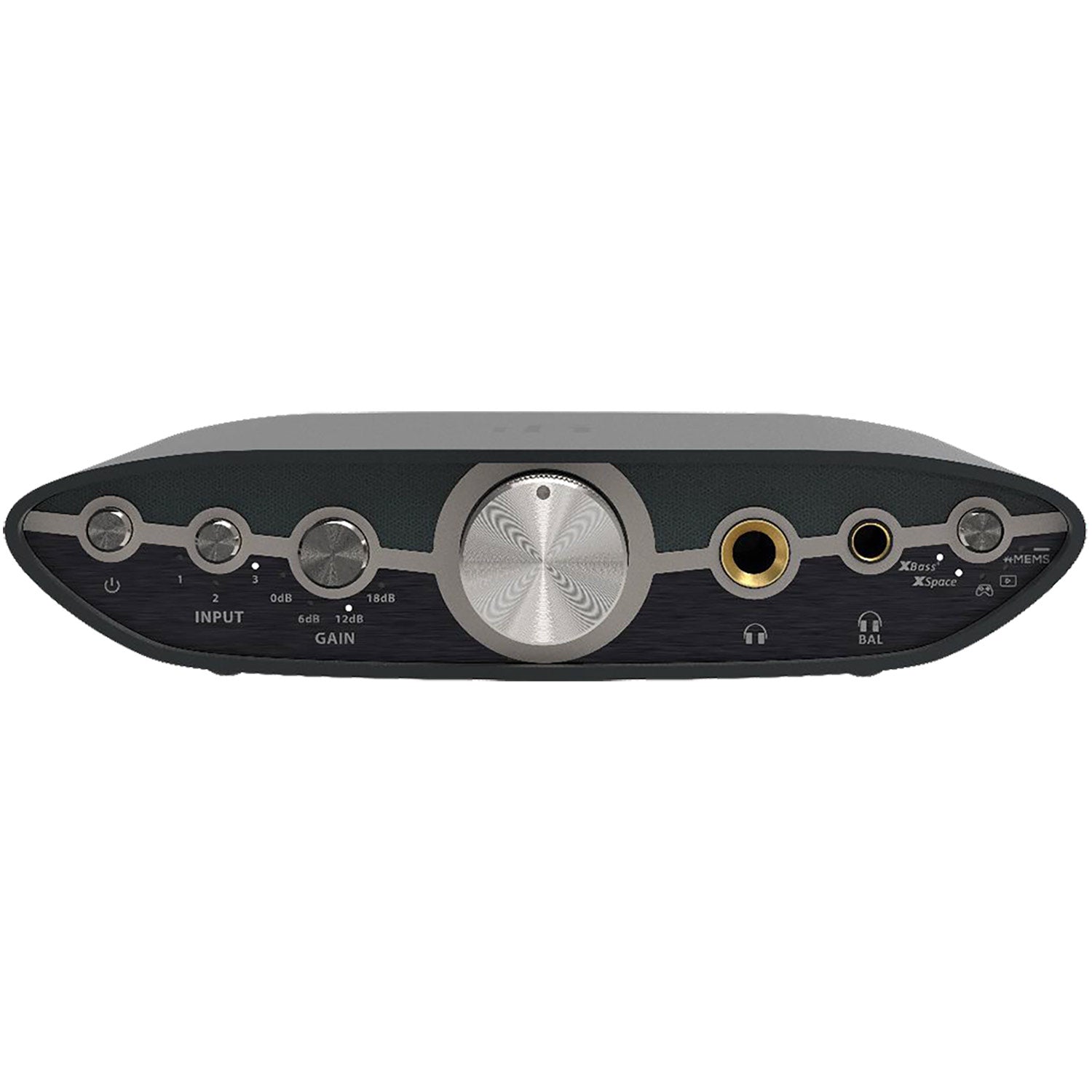 Front view of iFi Audio ZEN CAN 3 Balanced Headphone Amp with volume knob and multiple input and output ports visible