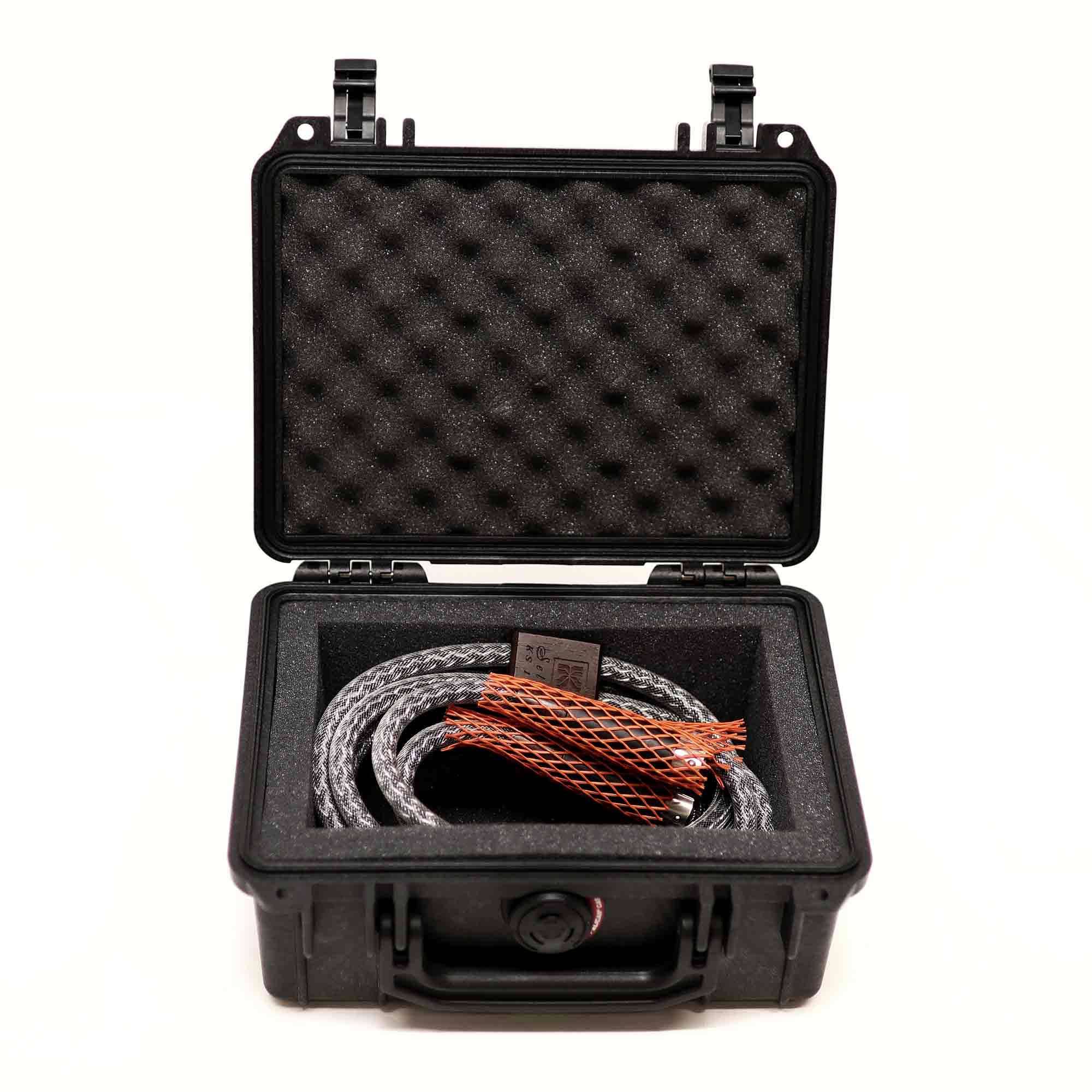 Kimber Kable Select 1136 Analog XLR Balanced Interconnect Cables (Pair) (Pre-Owned) coiled inside protective black carrying case