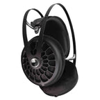 Meze 105 AER Dynamic Open-Back Headphones in black with padded ear cups and sleek adjustable headband on white background