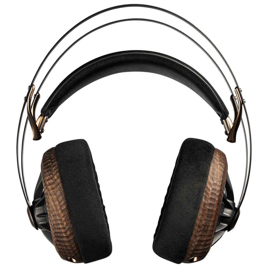 Meze 109 Pro Primal Special Edition Dynamic Open-Back Headphones with hand-carved wooden ear cups and padded headband