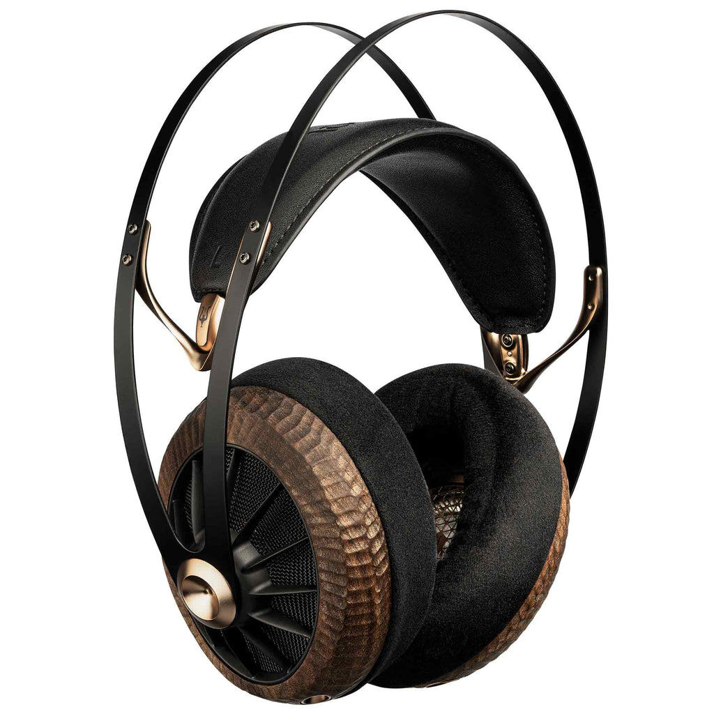 Meze 109 Pro Primal Special Edition Dynamic Open-Back Headphones with hand-carved wooden ear cups and black padded headband