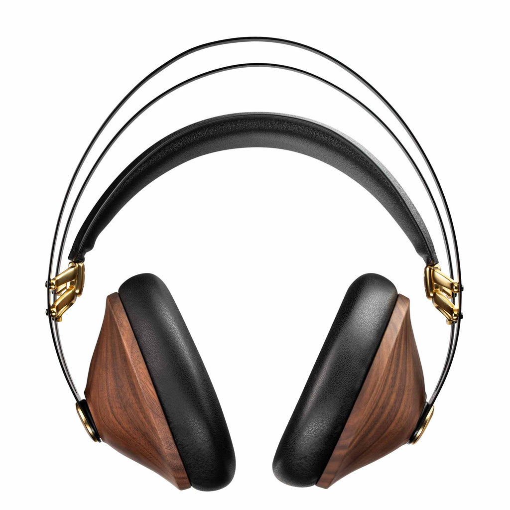 Meze 99 Classics V2 Closed-Back Dynamic Headphone with wooden ear cups and black padded headband on white background