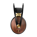 Meze 99 Classics V2 Closed-Back Dynamic Headphone with wooden ear cup and black metal frame on white background