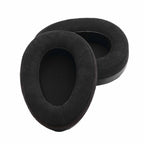 Pair of black Meze Elite / Empyrean Earpads in soft alcantara material for premium headphone replacement and customization