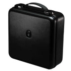 Black hard carrying case with handle for Meze Empyrean II Planar Headphones on a white background