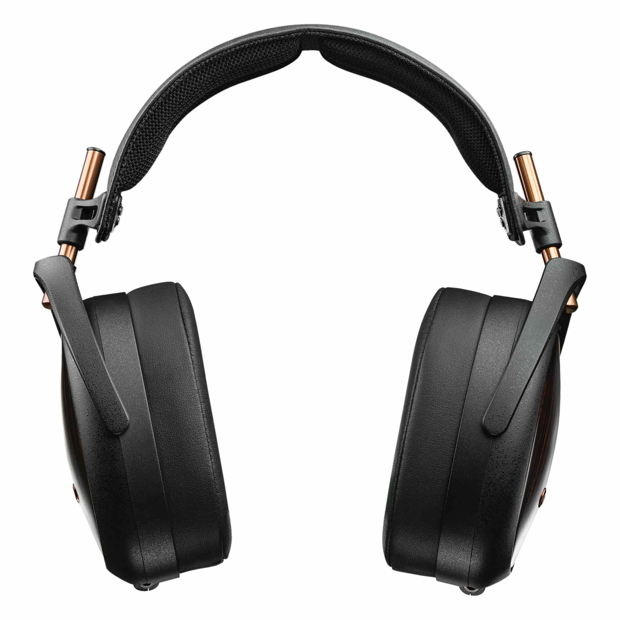 Meze LIRIC II Closed-Back Headphone black wood earcups with padded headband isolated on white background
