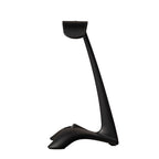 Meze Manta Headphone Stand in black with sleek curved design and retractable cable hanger on white background