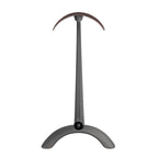 Meze Elite + Manta Tungsten Premium Bundle headphone stand in tungsten finish with curved wooden top on white background