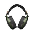 Meze STRADA Closed-Back Dynamic Headphones rear view highlighting green metal frame and black cushioned ear cups