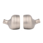 Noble Audio Kronos Flagship IEM left and right earpieces shown from side on white background