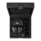 Sony MDR-Z1R Closed Back Headphones in black with accessories neatly arranged inside a premium black presentation case
