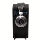 Spirit Torino Radiante Closed-Back (Pre-Owned) headphones on black stand showing silver ear cup and leather headband detail