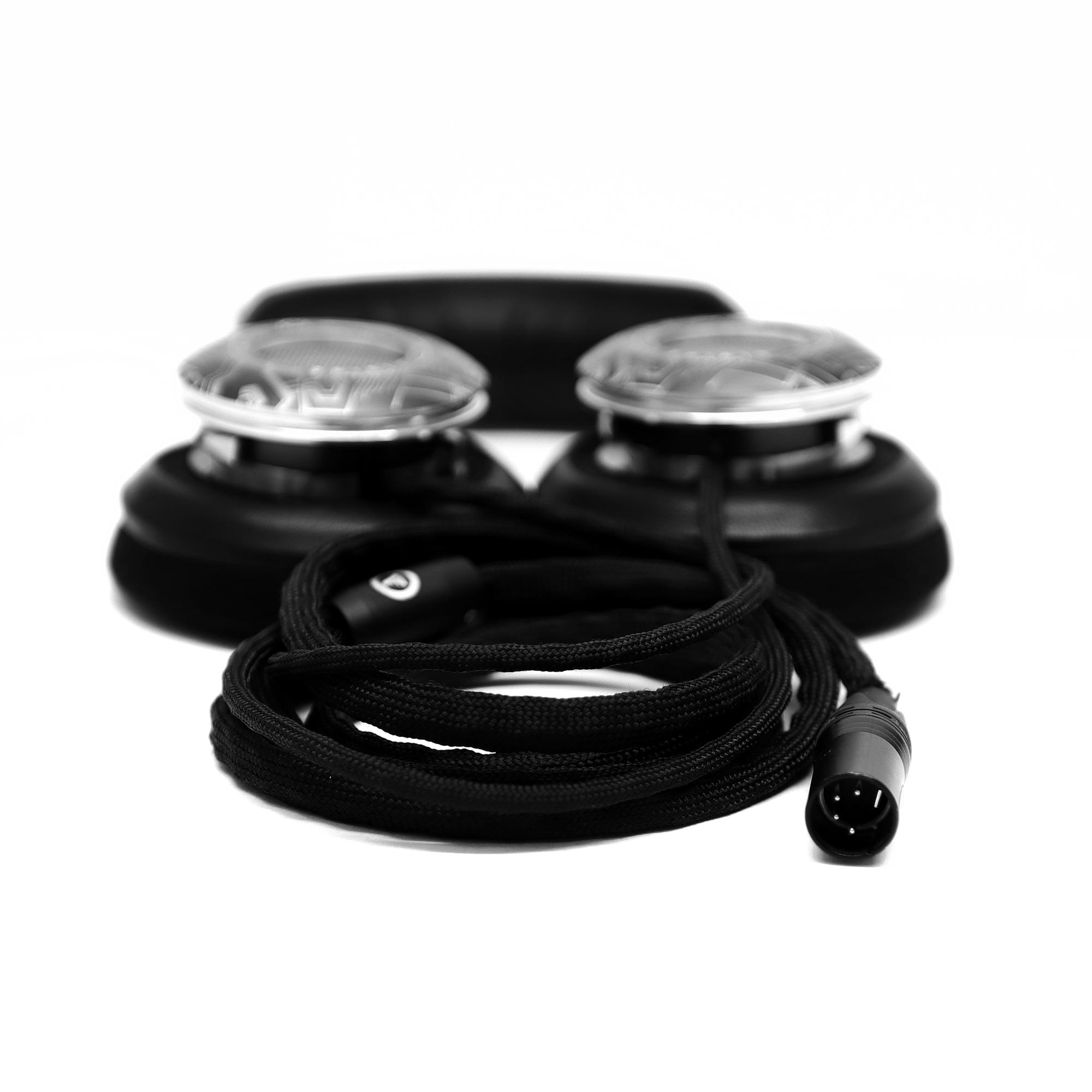 Spirit Torino Twin Pulse 1706 open back dynamic headphones with detachable braided cable on white background