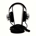 Spirit Torino Twin Pulse 1706 open back headphones with silver ear cups and detachable black cable on white background