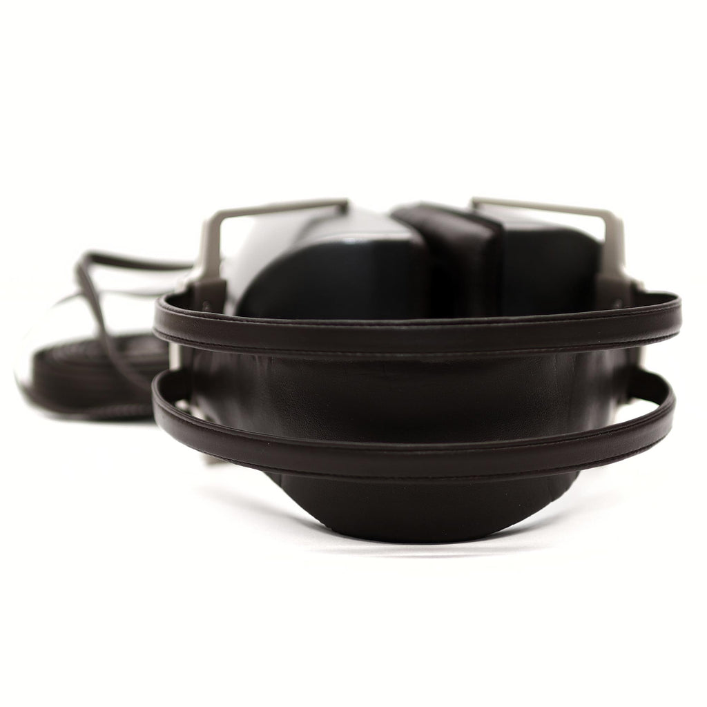 STAX SR-4070 Closed-Back Electrostatic Headphone (Pre-Owned) shown from rear with black ear cups and headband on white background