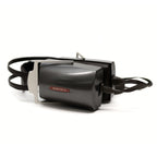 STAX SR-4070 Closed-Back Electrostatic Headphone (Pre-Owned) lying on white background showing closed ear cups and headband details