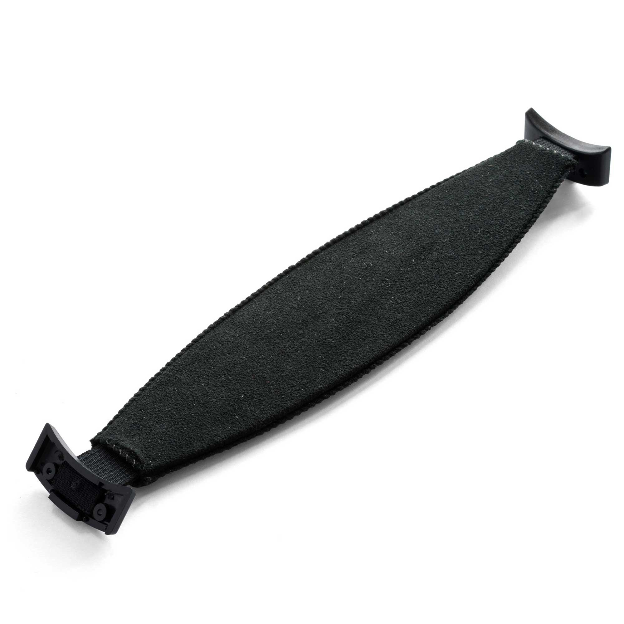 STAX Replacement Headpad for SR-007mk2 Earspeakers in black with textured surface and attachment clips on white background