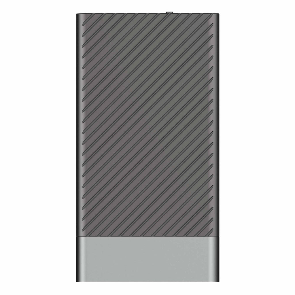 Top view of the STAX SRM-D10 mk2 Portable Electrostatic Headphone Amplifier DAC with textured dark grey surface and silver base