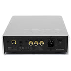 Rear view of the STAX SRM-D50 Electrostatic Headphone Amplifier / DAC showing input and power connections on a white background