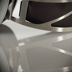 Close-up of STAX SR-007S Electrostatic Headphones metal headband and reflection on a light surface