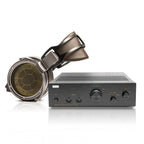 STAX Flagship Bundle SR-X9000 + SRM-T8000 with electrostatic headphones and amplifier on a white background