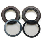 Pair of STAX Replacement Earpads for SR-X9000 Earspeakers with black mesh filters on white background