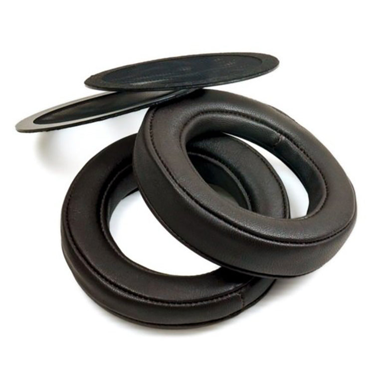 STAX Replacement Earpads for SR-X9000 Earspeakers in black leather with foam cushioning on white background