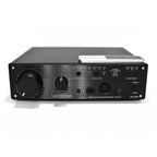Violectric DHA V590² PRO Headphone Amplifier with black brushed metal front panel and control knobs on white background